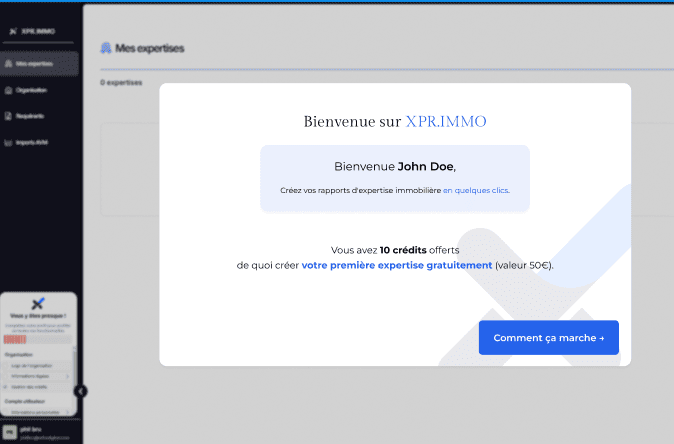 Flux de bienvenue